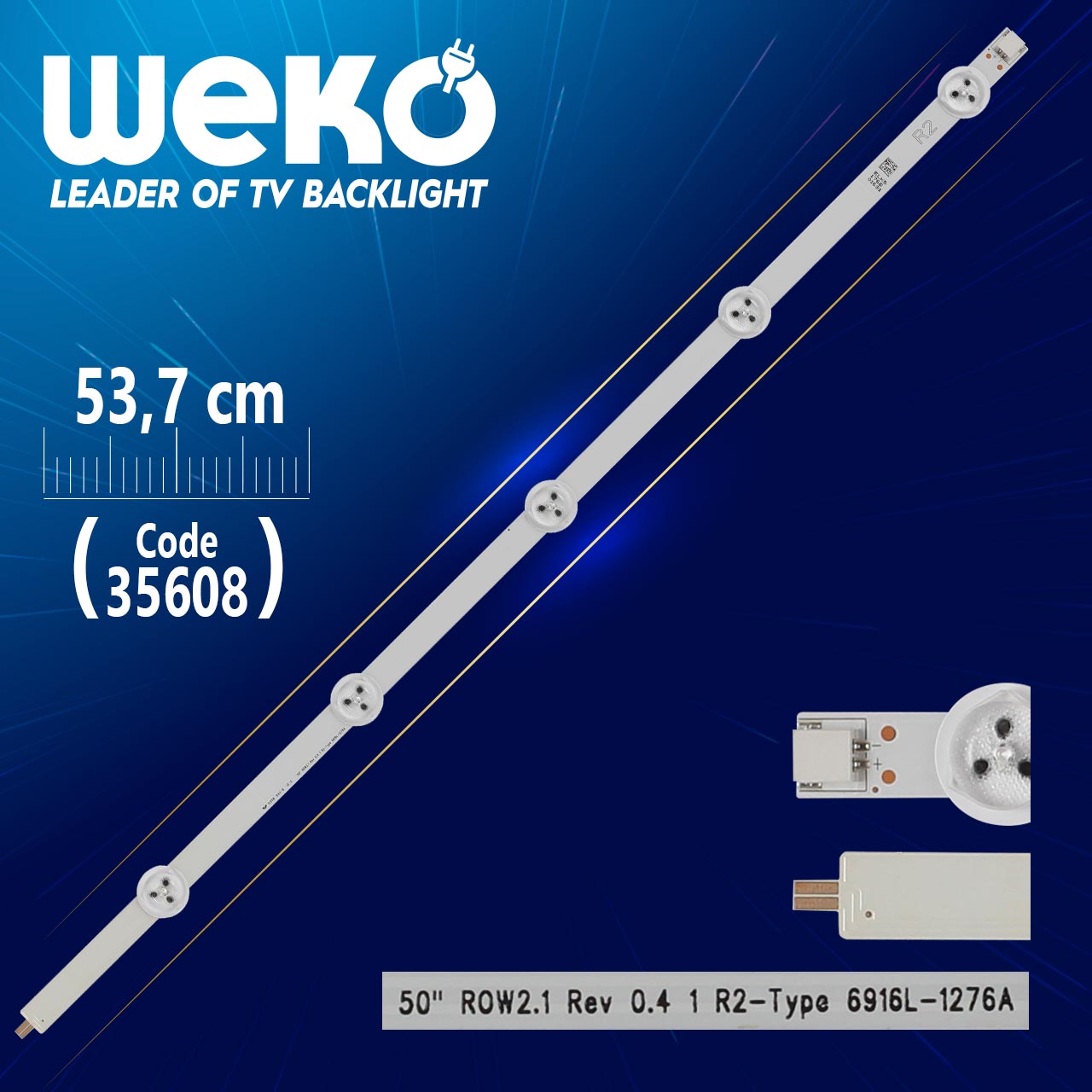 50" ROW2.1 REV 0.4 1 R2-TYPE 6916L-1276A - 53.7 CM 5 LEDLİ - (WK-508)