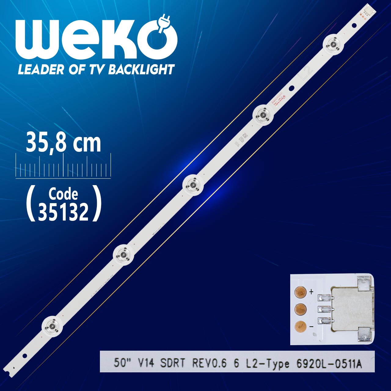 50" V14 SDRT REV0.6 6 L2-TYPE 6920L-0511A - 51 CM 5 LEDLİ - (WK-398)