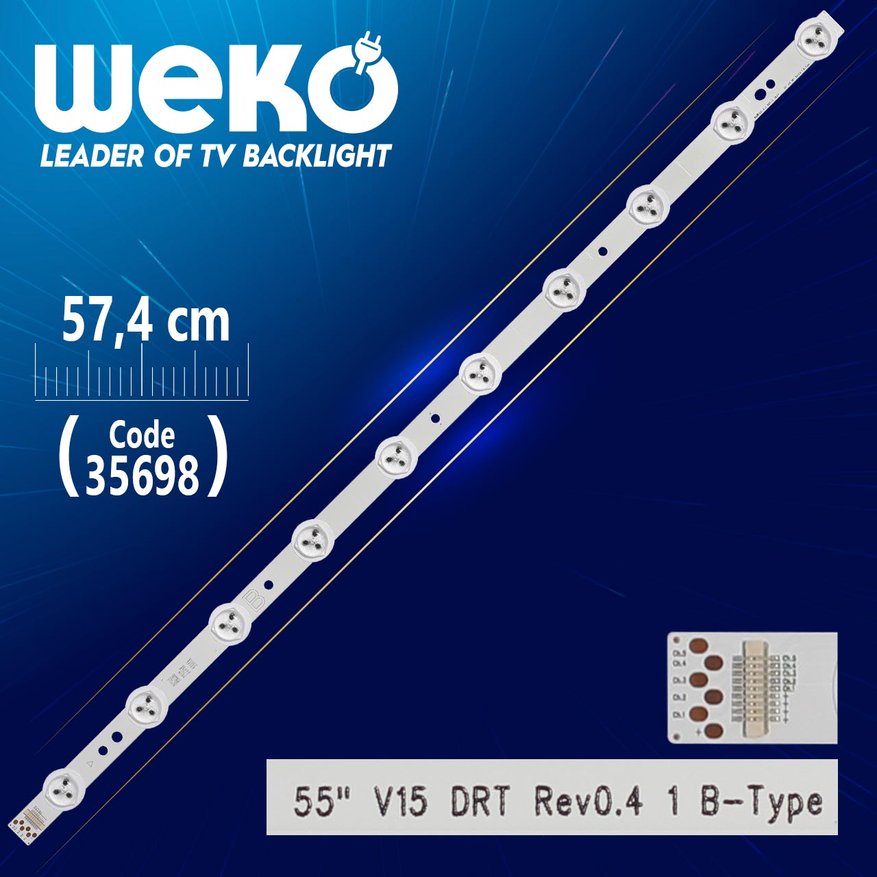 55'' V15 DRT REV0.4 1 B-TYPE - 57.4 CM 10 LEDLİ - (WK-1174)
