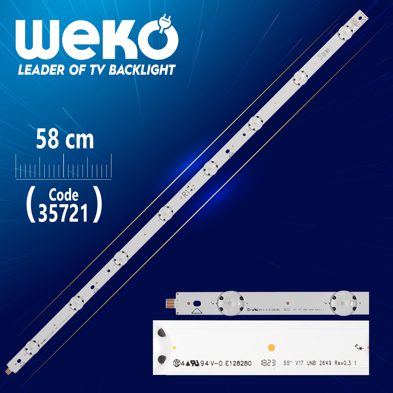 55'' V17 UNB 2649 REV0.3 1 - R1 TYPE - 59.2 CM 8 LEDLİ - (WK-1192)