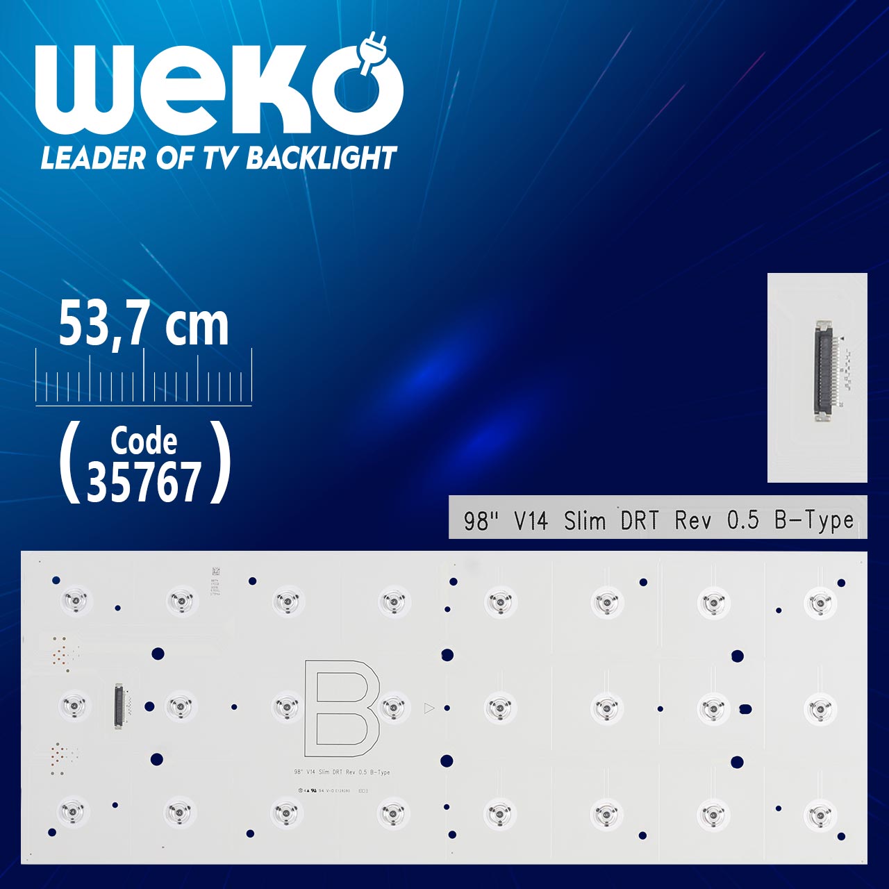98'' V14 SLİM DRT REV 0.5 B-TYPE - 53.7 CM 24 LEDLİ - (WK-1235)