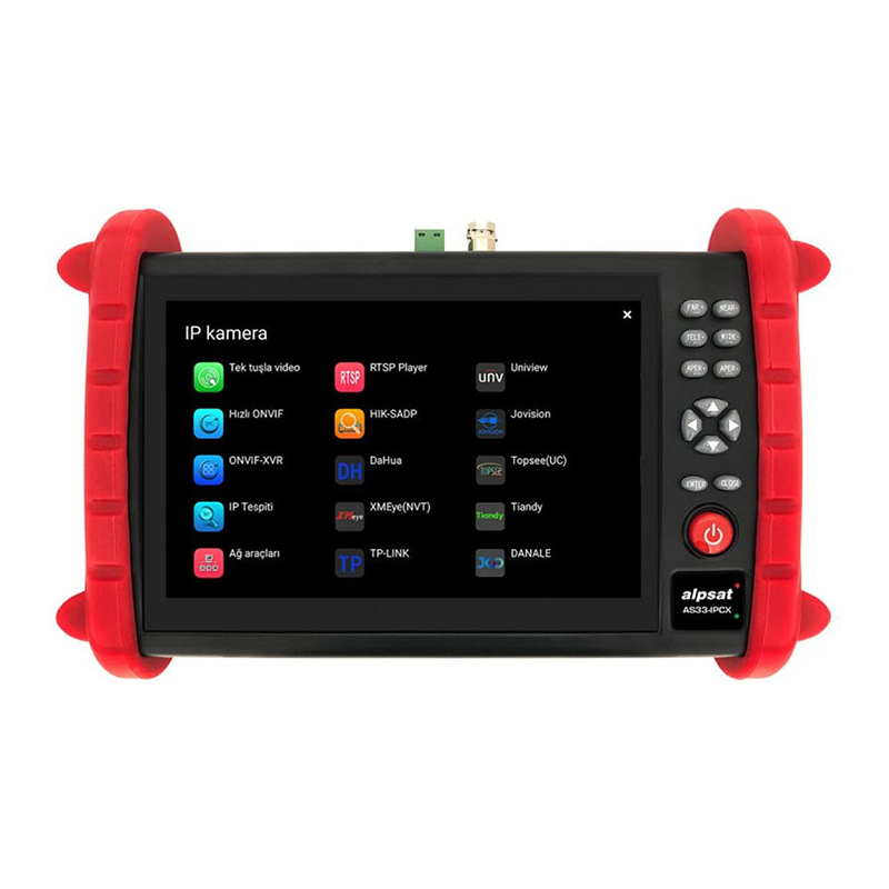 ALPSAT AS33-IPCX 7'' EKRANLI IPC-ONVIF-AHD-CVI-TVI-HDMI-ANALOG GİRİŞLİ CCTV KAMERA TEST CİHAZI
