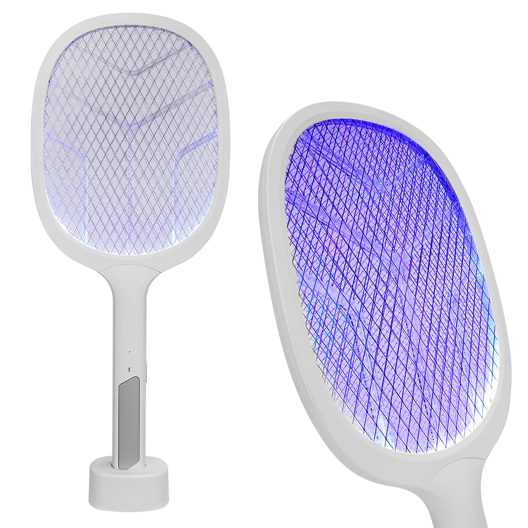 ASONIC AS-A25 BEYAZ/GRİ 1200 MAH 3000 V ÇIKIŞ UV MAVİ IŞIKLI ŞARJLI MASAÜSTÜ RAKET SİNEK ÖLDÜRÜCÜ