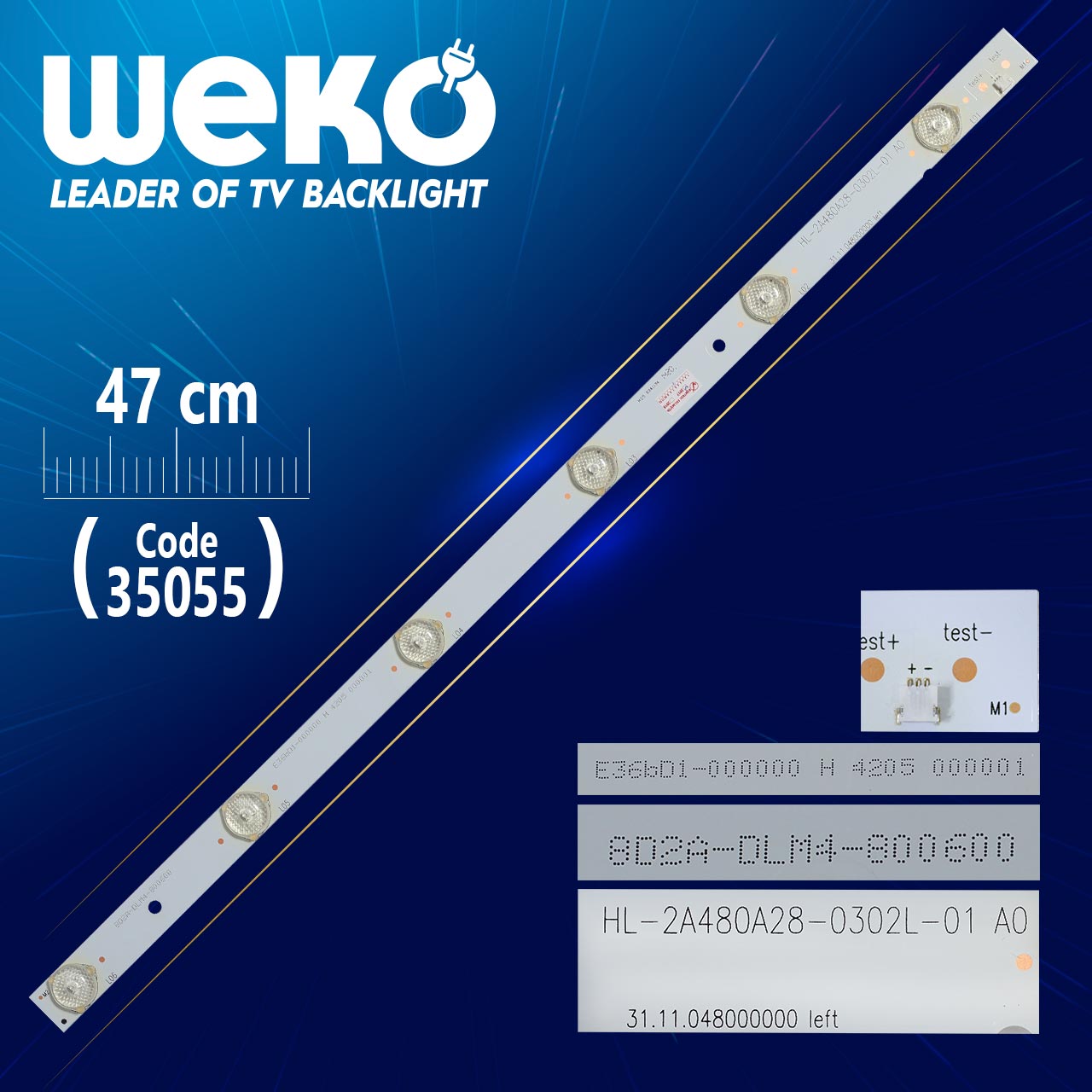 AXEN HL-2A480A28-0302L-01 A0 - 8D2A-DLM4-800600 - LEFT - 47 CM 6 LEDLİ - (WK-827)
