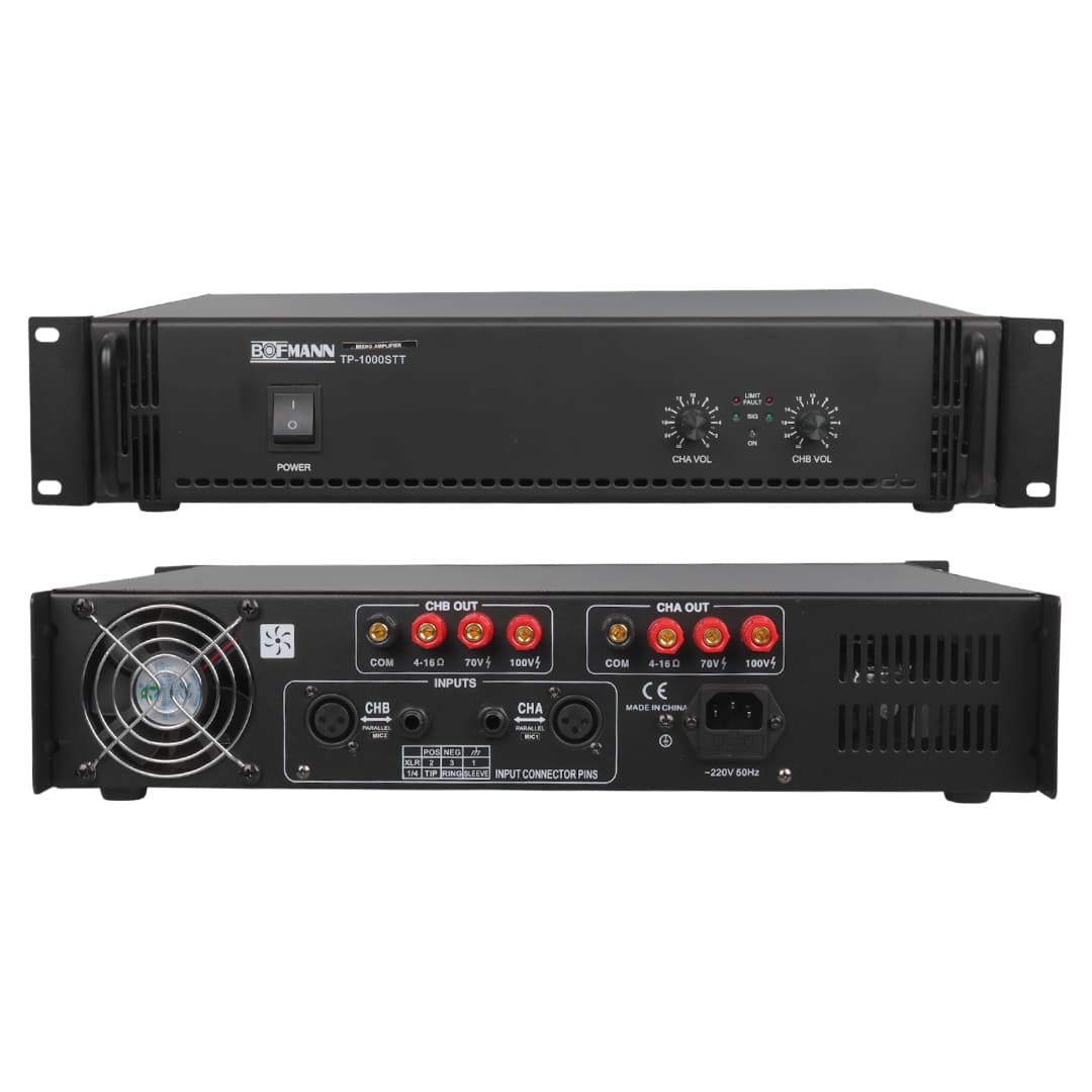 BOFMANN TP-1000STT 2X500 WATT HAT TRAFOLU STREO POWER ANFİ