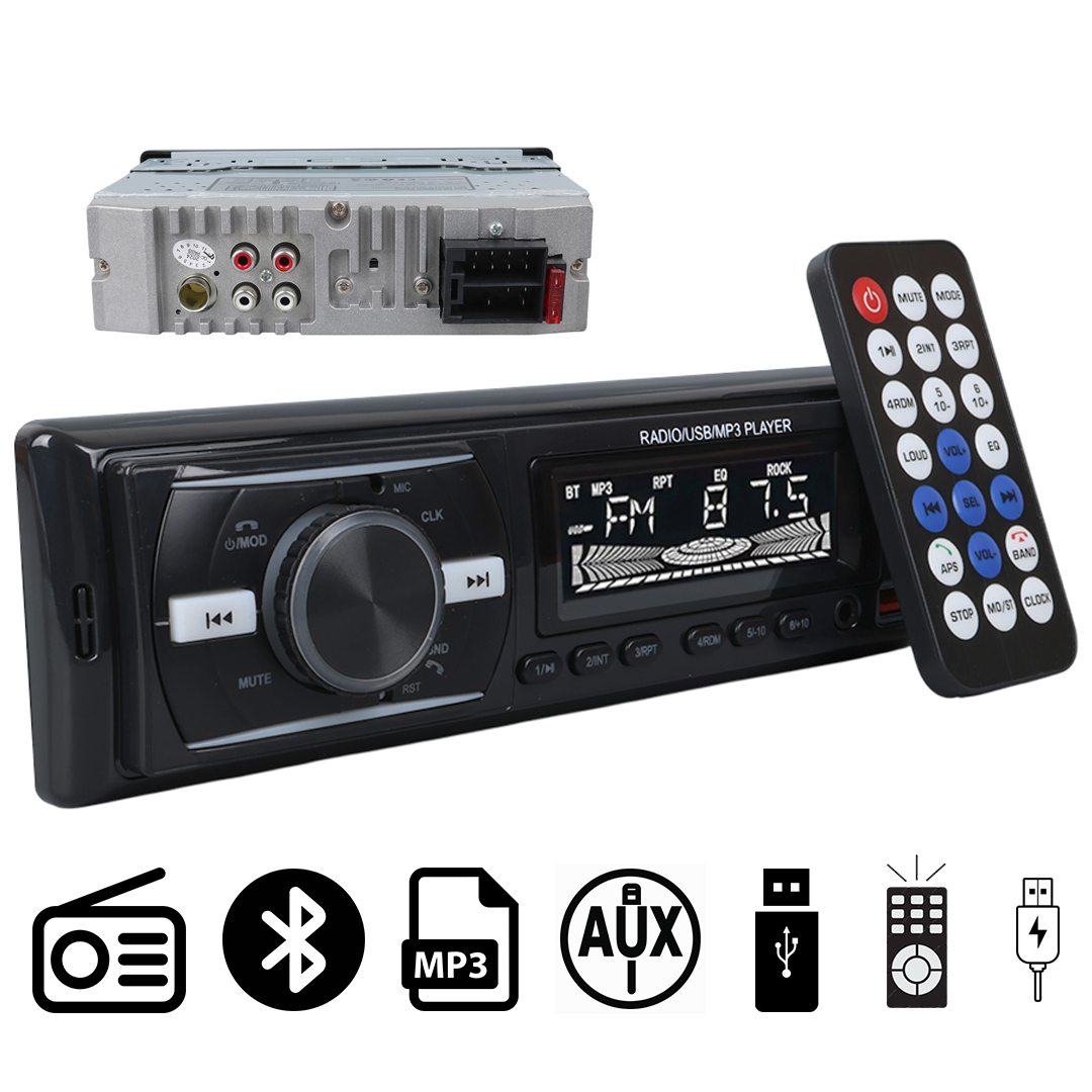 CARSTAR CS-920 7 RENKLİ ÇİFT USB/SD/FM/AUX/BLUETOOTH KUMANDALI OTO TEYP 4X60 WATT