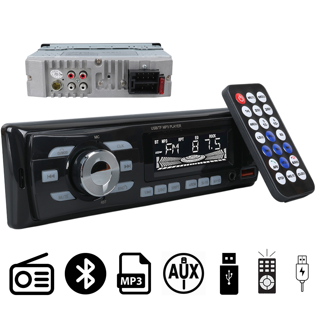 CARSTAR CS-930 7 RENKLİ ÇİFT USB/SD/FM/AUX/BLUETOOTH KUMANDALI OTO TEYP 4X60 WATT