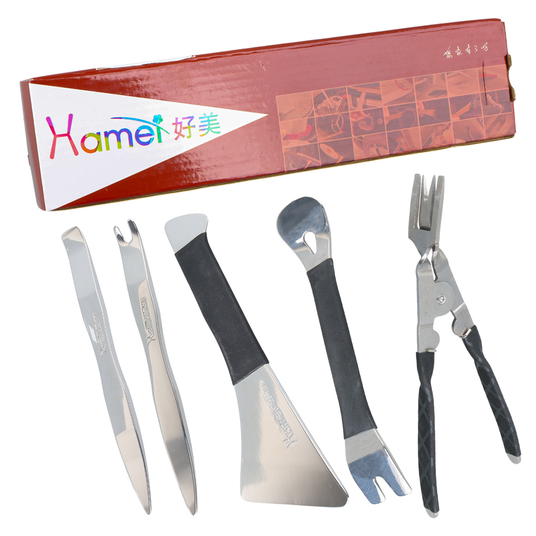 CARSTAR HM-598PRO ARAÇ KAPI KOLU ÇERÇEVE SÖKME SETİ PASLANMAZ ÇELİK (5 FARKLI APARAT)