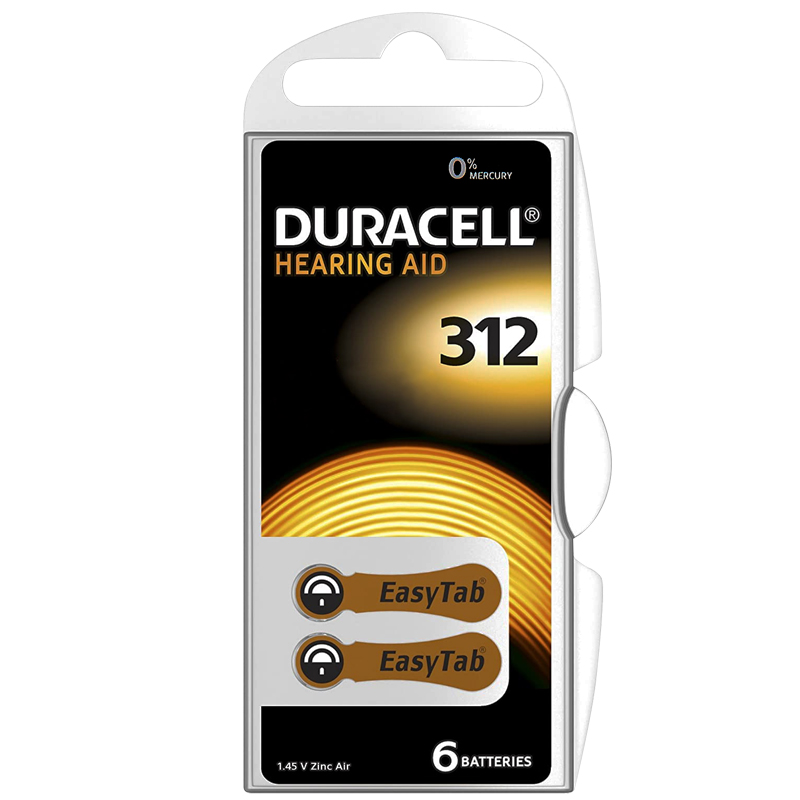 DURACELL 312 NO KULAKLIK PİLİ (6'LI PAKET)
