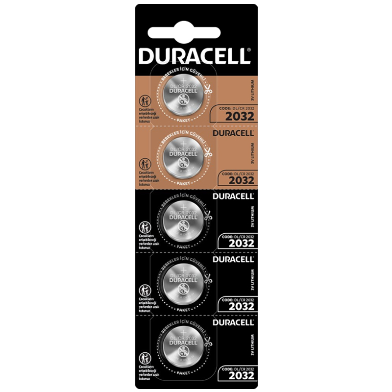 DURACELL CR2032 3 VOLT LİTYUM PARA PİL (5'Lİ PAKET FİYATI)