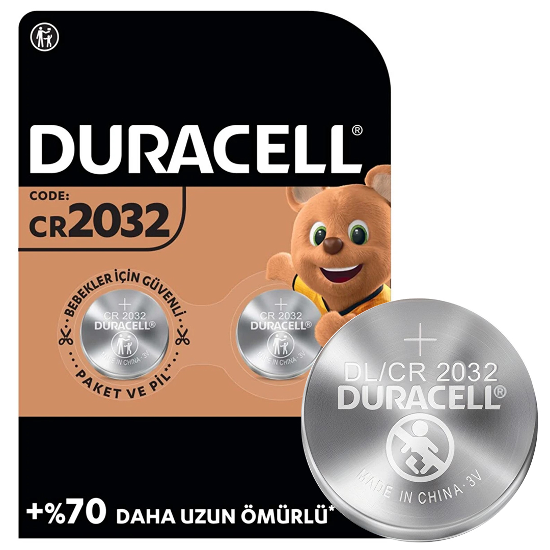 DURACELL CR2032 LİTYUM DÜĞME PİL (2'Lİ PAKET FİYATI)