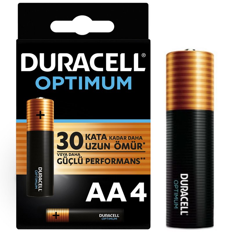 DURACELL OPTIMUM MX1500 1.5 VOLT ALKALİN AA KALEM PİL (4'LÜ PAKET)