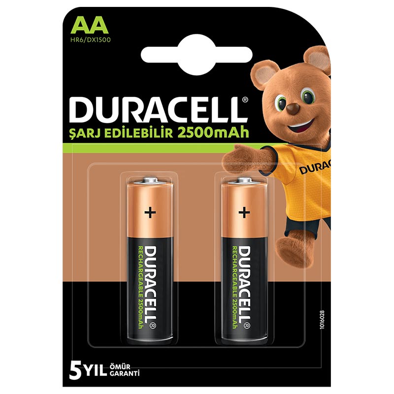 DURACELL ŞARJLI KALEM 2500 MAH AA 2'Lİ PAKET