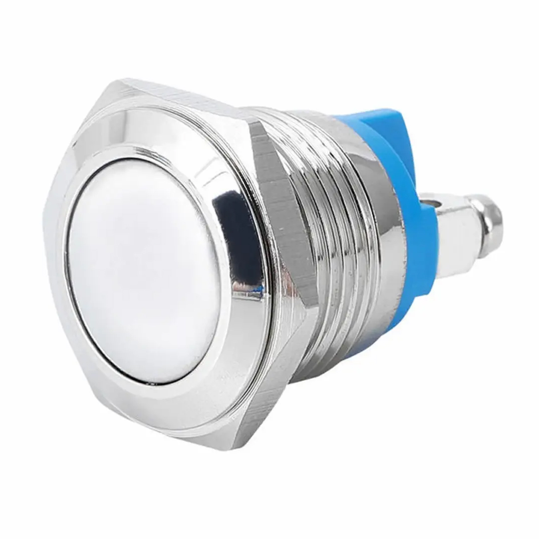 E40F 16MM METAL 2 PİNLİ IŞIKSIZ IP67 DÜZ KAFA 1 NO YAYLI BUTON