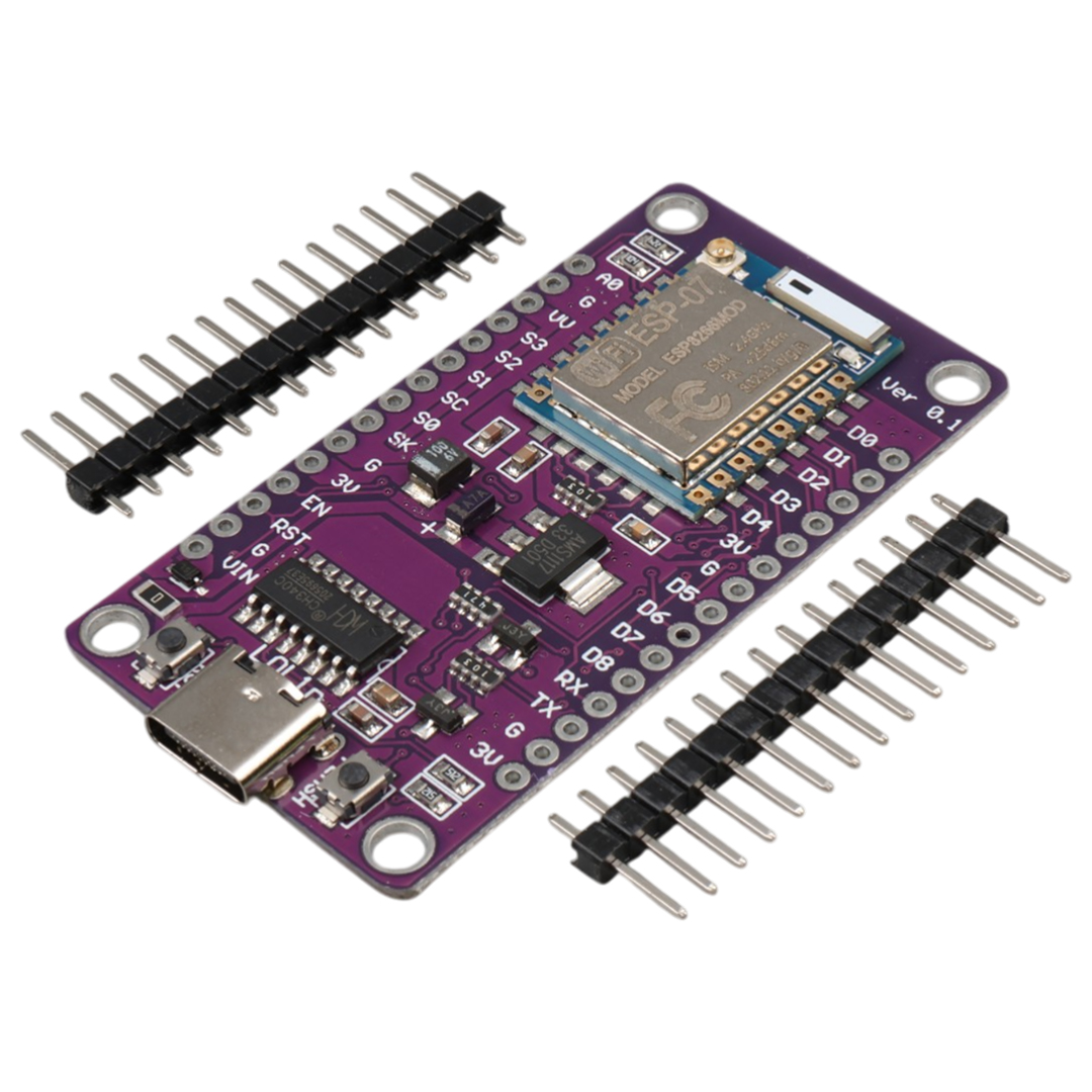 ESP-07 MODÜLLÜ NODEMCU V3 MOR GELİŞTİRME KARTI IOT PROJELERİ İÇİN USB-C HABERLEŞME MODÜLÜ