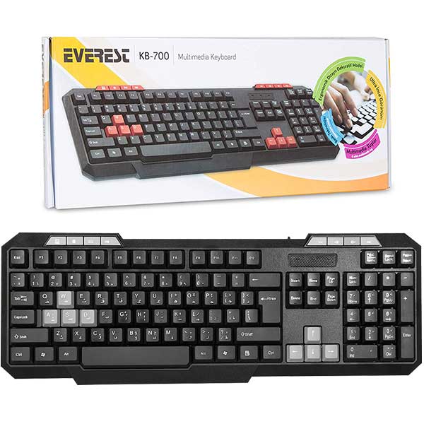 EVEREST KB-700 KABLOLU USB SİYAH MULTİMEDYA Q KLAVYE