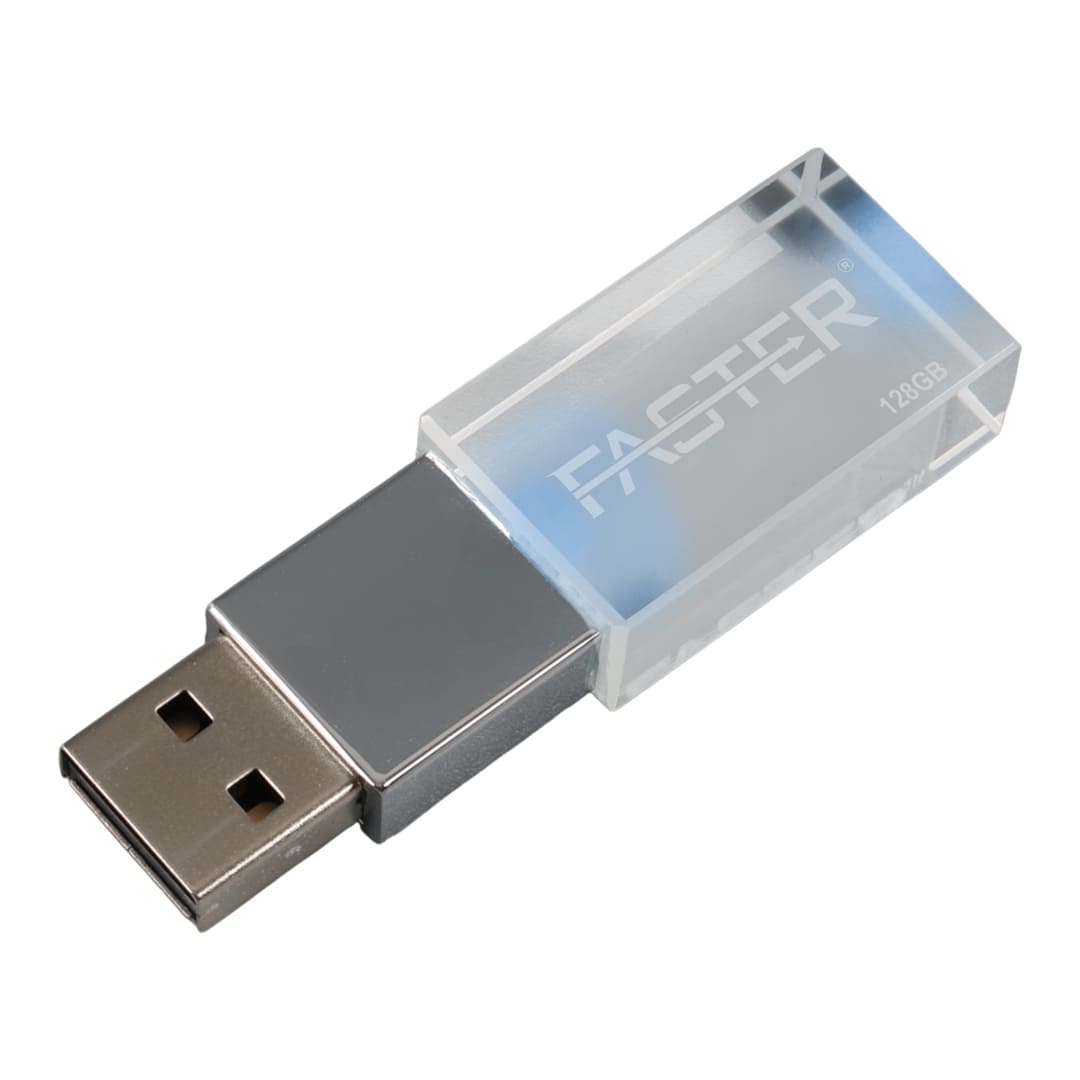FASTER 128 GB MİMİ SERİSİ USB 3.0 YÜKSEK HIZLI MAVİ IŞIKLI METAL FLASH BELLEK
