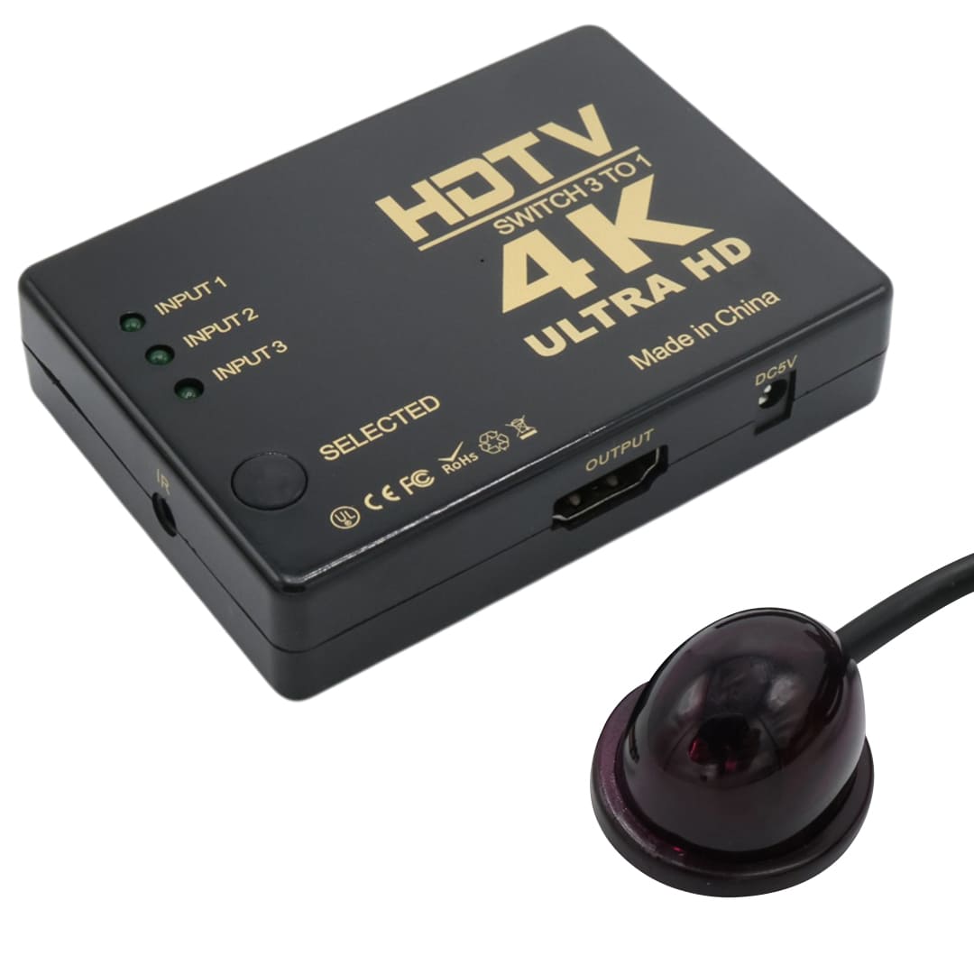 FULLY G-538N 4K ULTRA HD DESTEKLİ 3 PORT UZAKTAN KUMANDALI HDMI SWİTCH ÇOĞALTICI