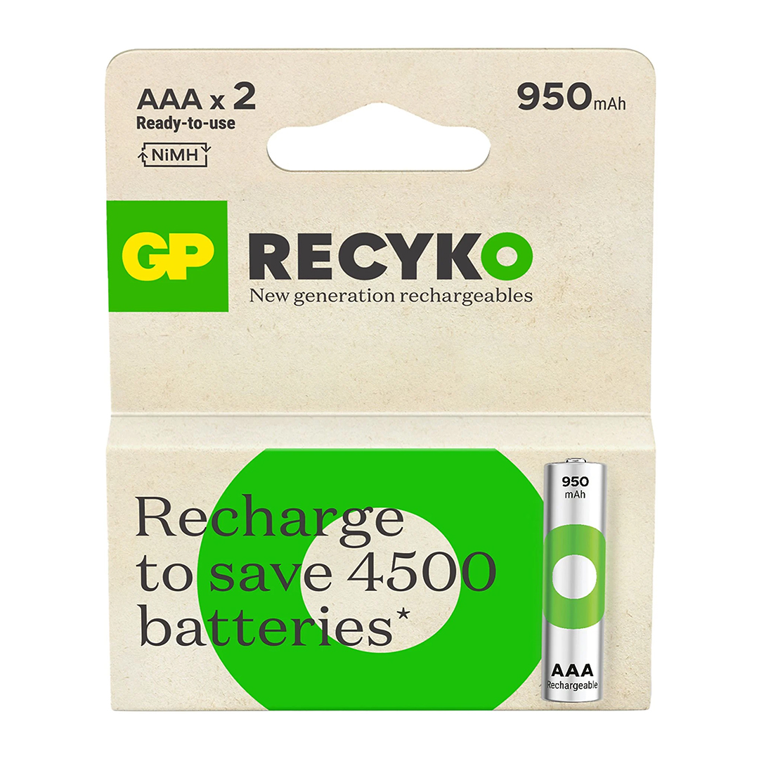 GP RECYKO 950 MAH R03 AAA ŞARJLI 2'Lİ PİL GP100AAAHCE-2EB2 (GPRHC103E000)