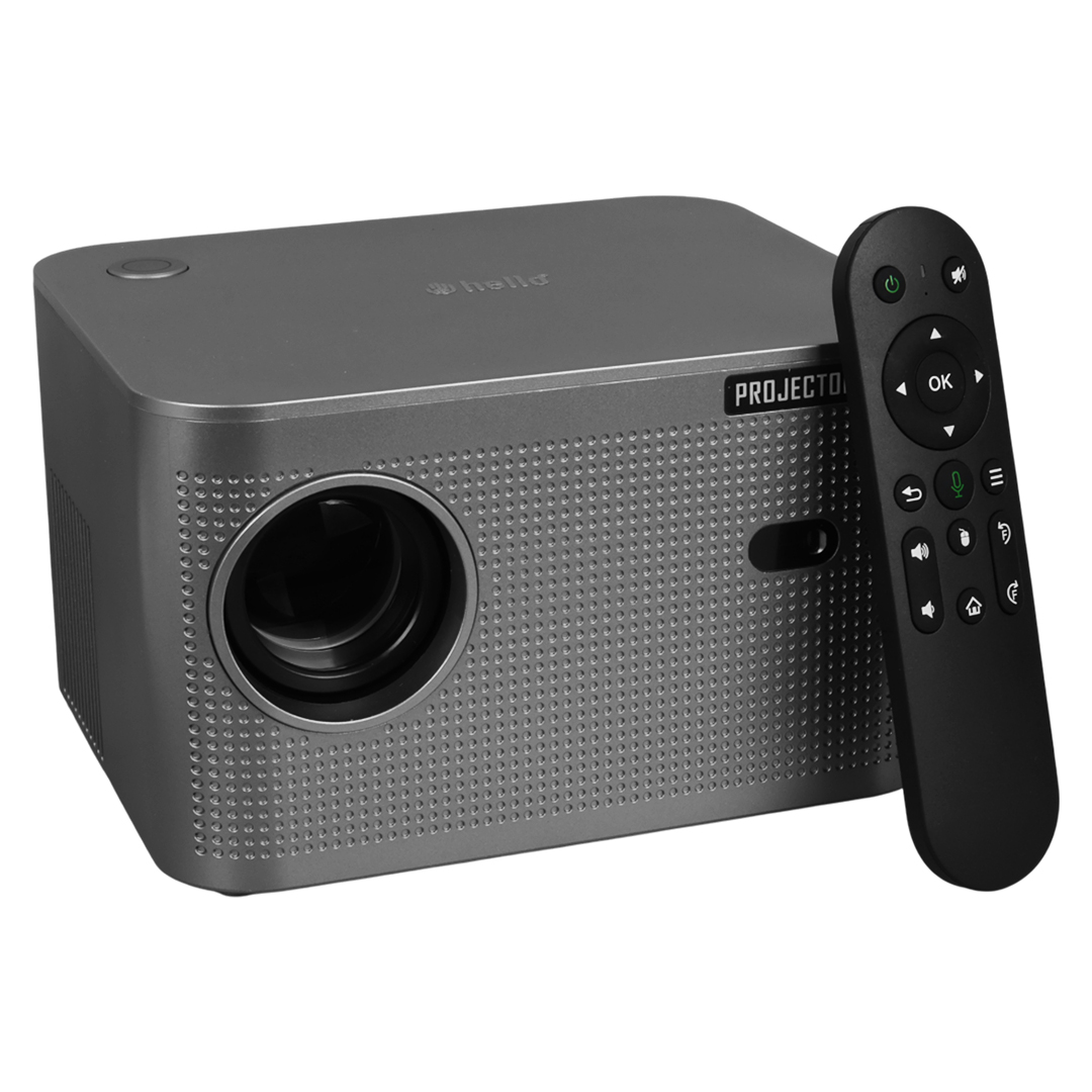 HELLO HY350 SESLİ KOMUTLU ANDROİD 11 AKILLI LED PROJEKSİYON FHD KABLOSUZ GÖRÜNTÜ AKTARIM EV SİNEMA SİSTEMİ