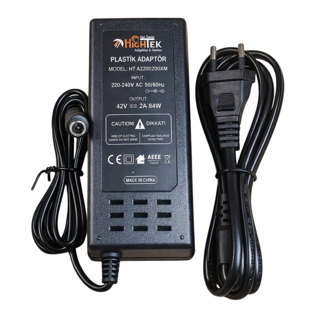 HIGHTEK HT-4202000XM TDS UÇLU XIAOMI M365 42 VOLT 2 AMPER 84 WATT ELEKTRİKLİ SCOOTER ŞARJ CİHAZI ADAPTÖRÜ
