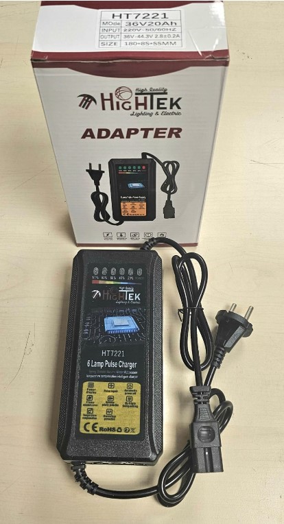 HIGHTEK HT-7221 36 VOLT 20 AMPER ELEKTRİKLİ BİSİKLET - MOTOSİKLET ŞARJ ADAPTÖRÜ
