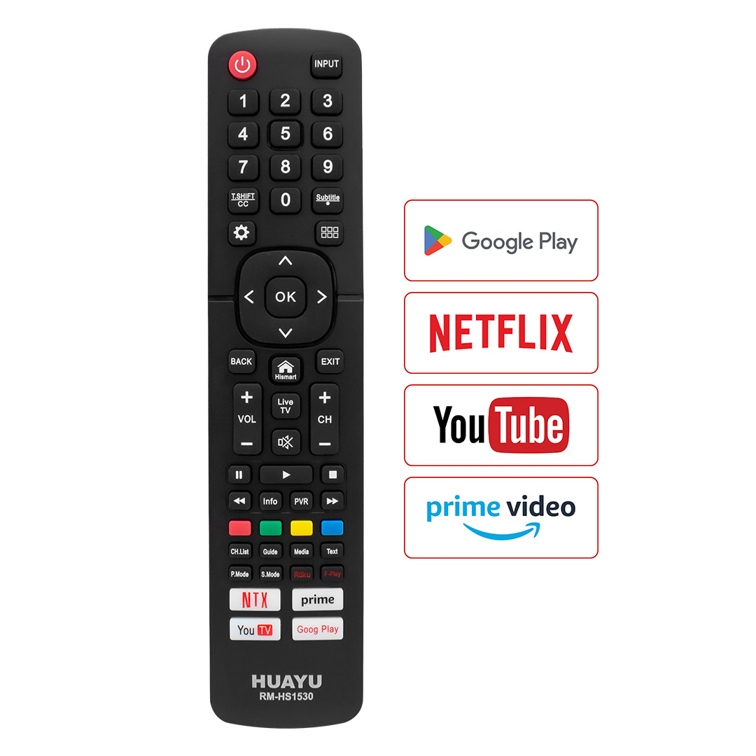 HUAYU KL HISENSE RM-HS1530 NETFLIX-YOUTUBE-PRIME VIDEO-GOOGLE PLAY TUŞLU UNIVERSAL LCD LED TV KUMANDA
