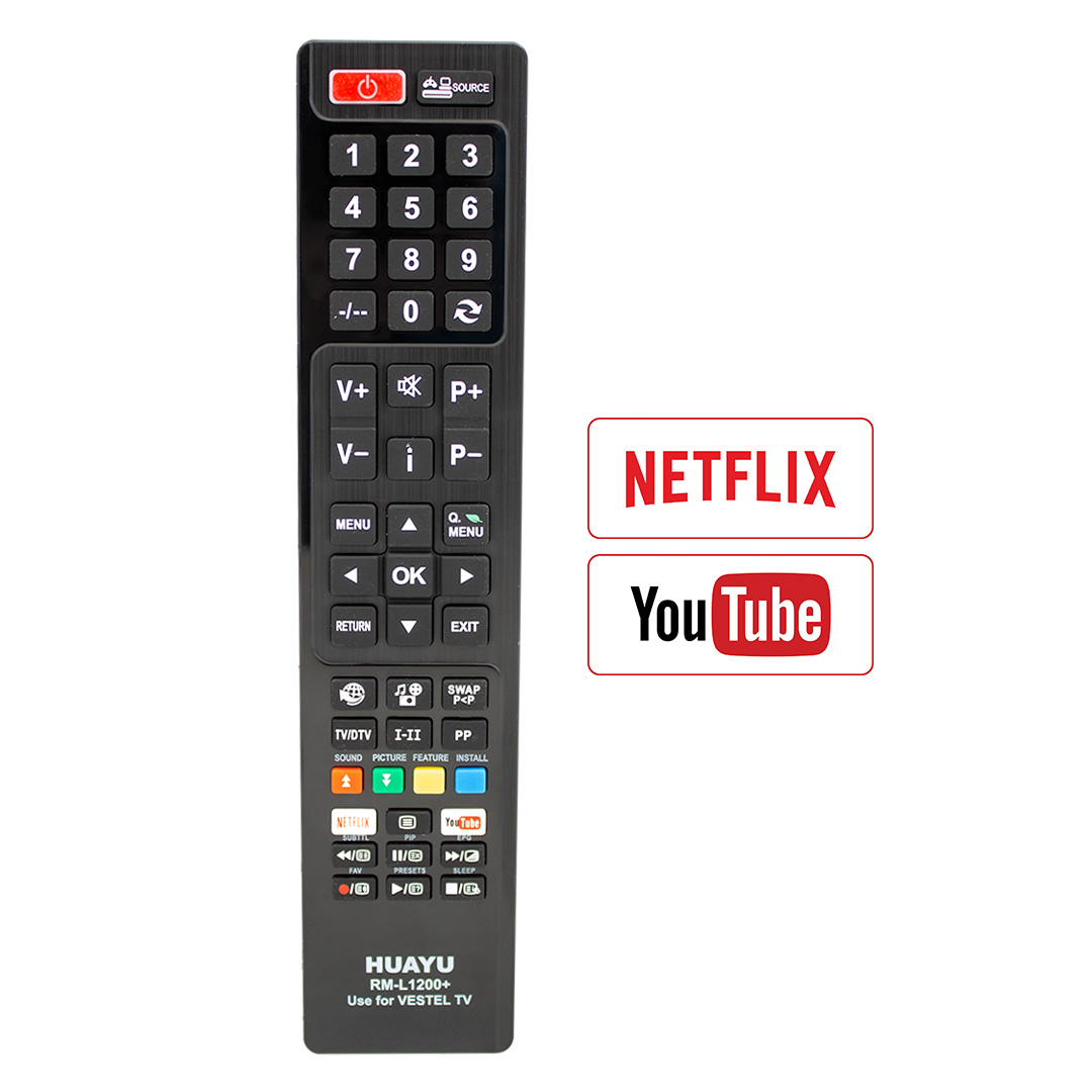 HUAYU KL VESTEL RM-L1200+  YOUTUBE-NETFLIX TUŞLU LCD LED TV KUMANDA (TÜM MODELLERE UYUMLU)