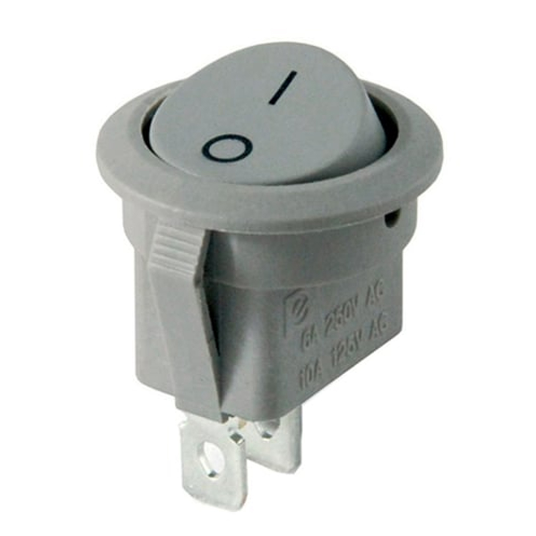 IC-134E MİNİ GRİ YUVARLAK IŞIKSIZ ON-OFF 0-1 ANAHTAR