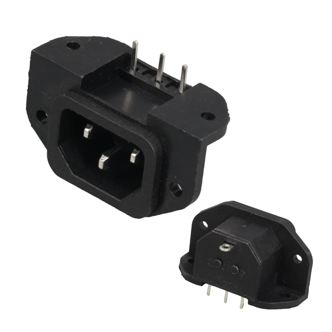 IC-212C C14 POWER SOKET ERKEK KULAKLI 90'C PCB