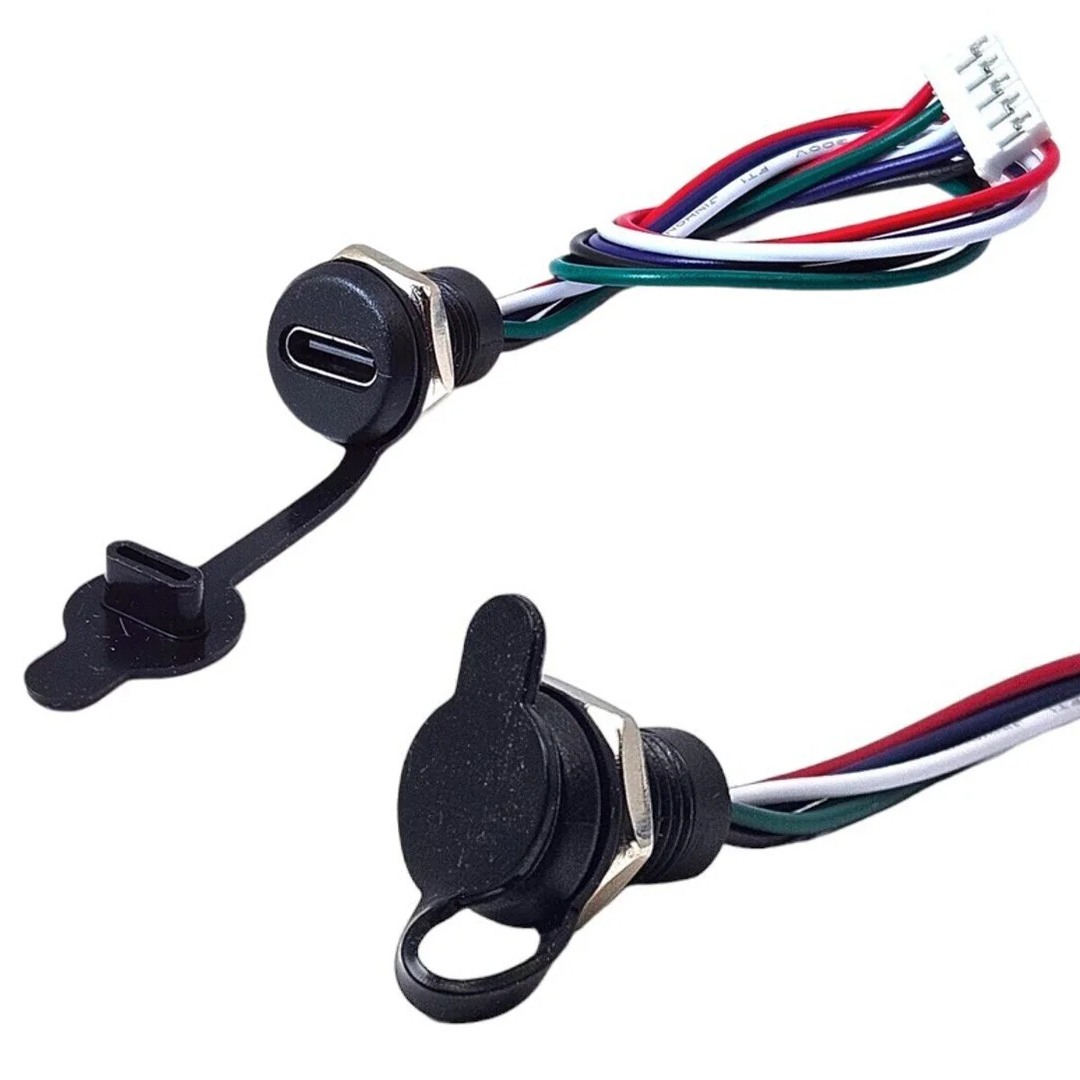 IC-266T-2 PANO TİP TYPE-C ŞASE DİŞİ 5P ŞARJ VE DATA BAĞLANTI MODÜLÜ SU GEÇİRMEZ