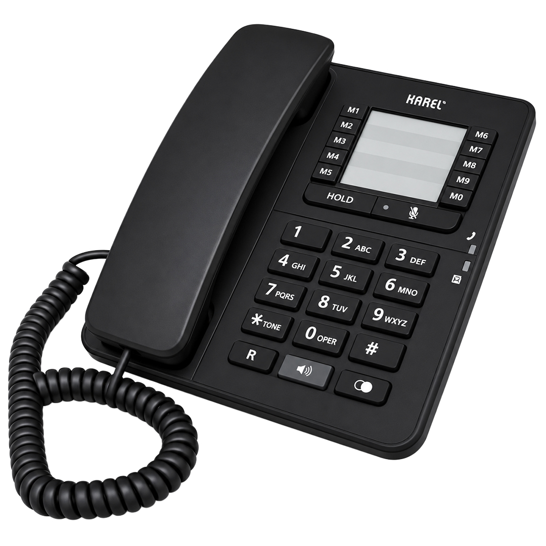 KAREL TM-142 ANALOG SABİT KABLOLU EKRANSIZ SİYAH MASAÜSTÜ TELEFON