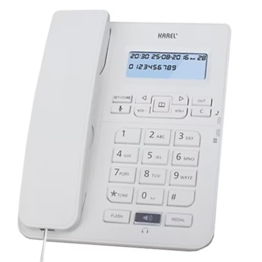 KAREL TM-145 KABLOLU EKRANLI BEYAZ MASAÜSTÜ TELEFON