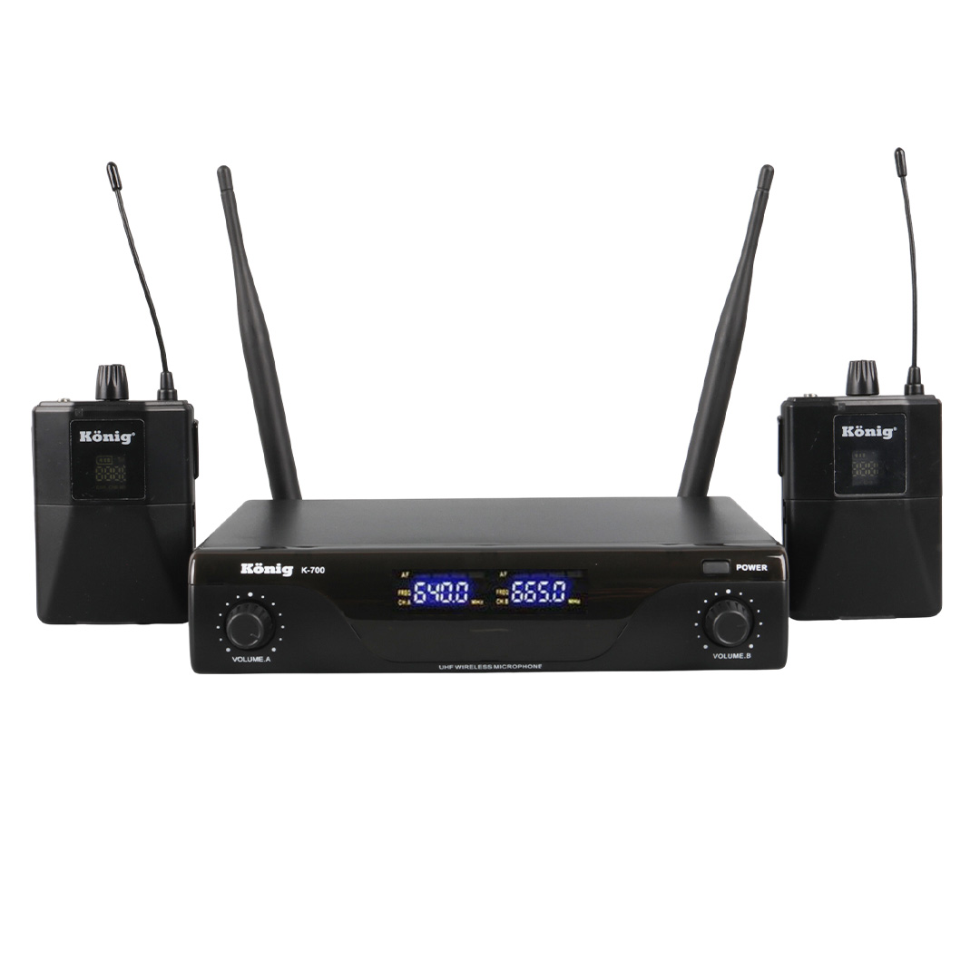 KÖNİG K-700 Y-Y 663-694MHZ 2 YAKA 2 KANAL UHF 2X50 KABLOSUZ TELSİZ MİKROFON