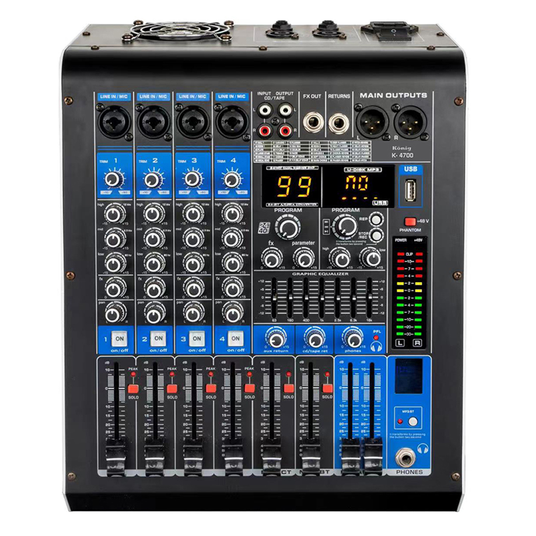 KÖNİG KA-4700 P 4 KANAL 2X350 WATT USB/SD/BLUETOOTH POWER MİXER