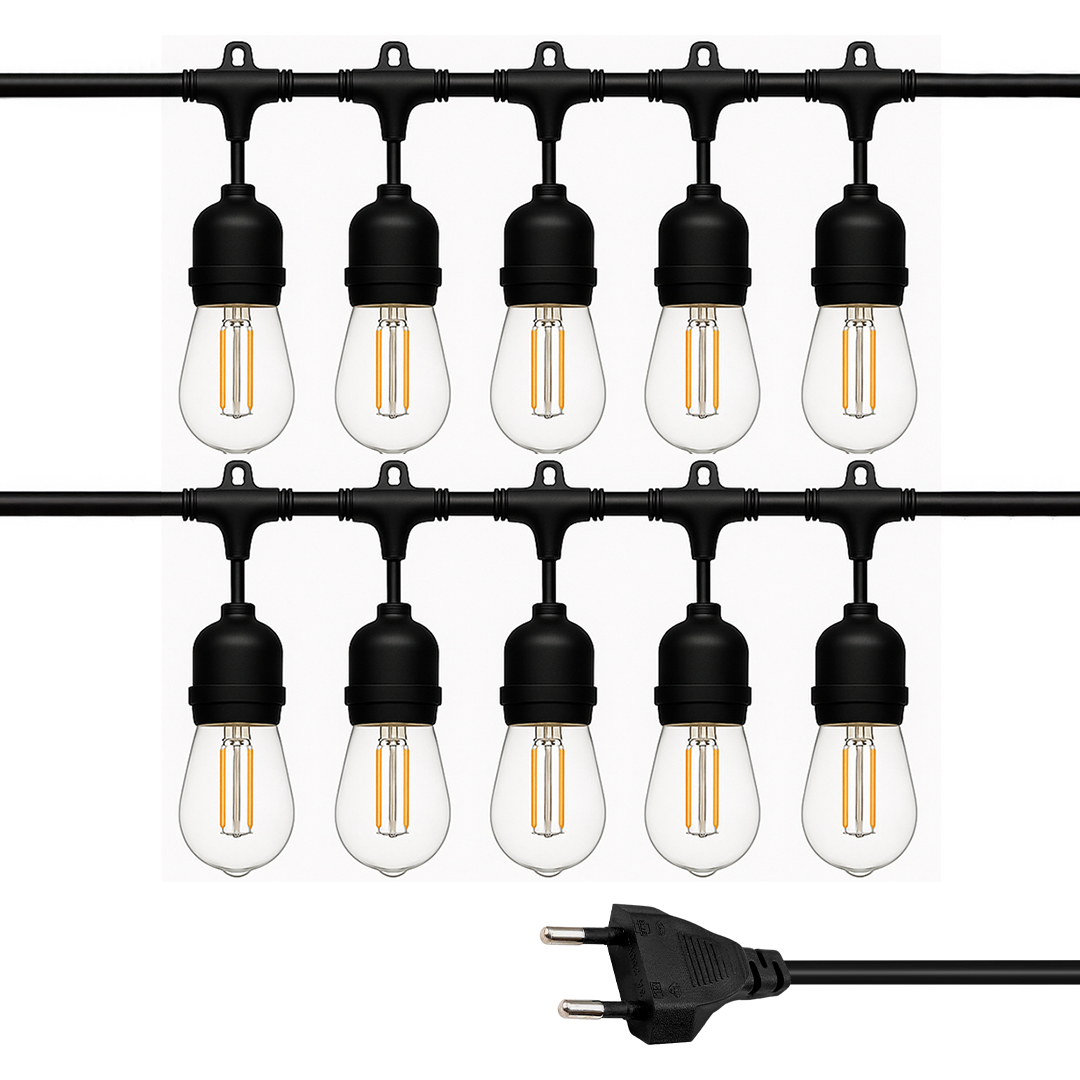 LEDX DY-K108 KB00002 10LU E27 DUY SIRALI 10 METRE LAMBA KABLOSU (10 ADET DUY İÇERİR)