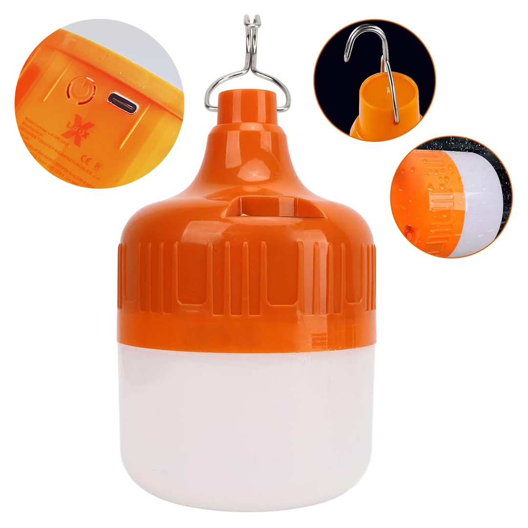 LEDX LN-OR100G 100 WATT TYPE-C ŞARJLI TAŞINABİLİR ASMA KANCALI KAMP ÇADIR LAMBASI 6500K 1200MAH 3 MODLU ABS