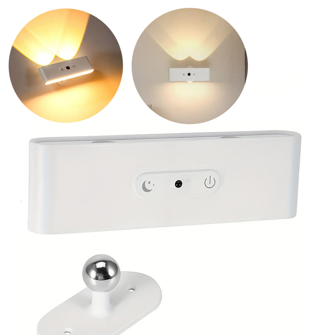 LEDX SK-BD188F ÇİFT YÖNLÜ HAREKET SENSÖRLÜ DEKORATİF ŞARJLI DUVAR APLİK 2 MERCEKLİ 15 SMD LEDLİ 3000K-4000K-6500K