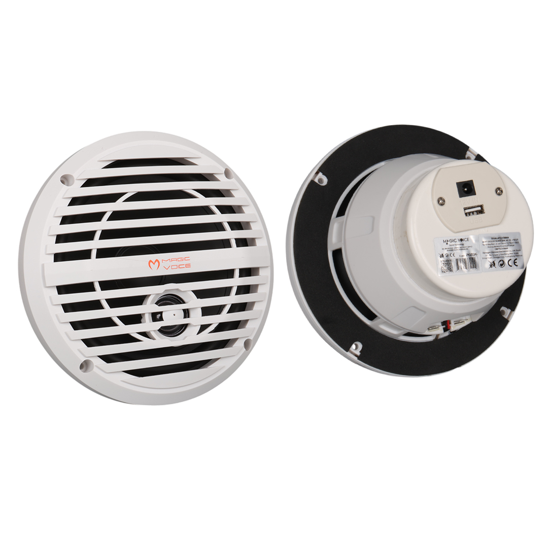 MAGICVOICE 65-2BQ5S 6.5'' 16CM USB'Lİ 60 WATT MARINE ALÇIPAN HOPARLÖR (2'Lİ TAKIM)