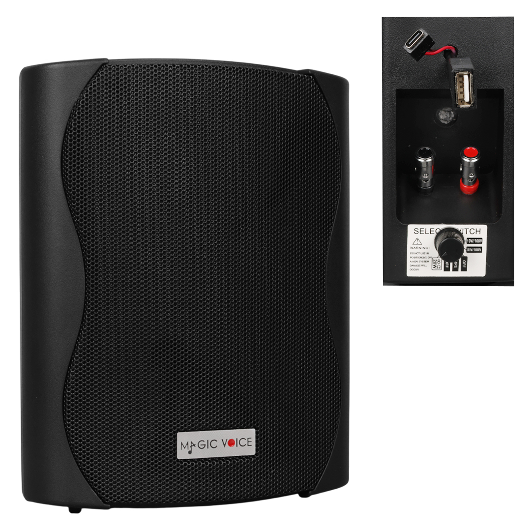 MAGICVOICE F-LHY4S 10 CM 4'' 10 WATT (MAX:150W) SİYAH TEKLİ USB'Lİ TRAFOLU SÜTUN HOPARLÖR
