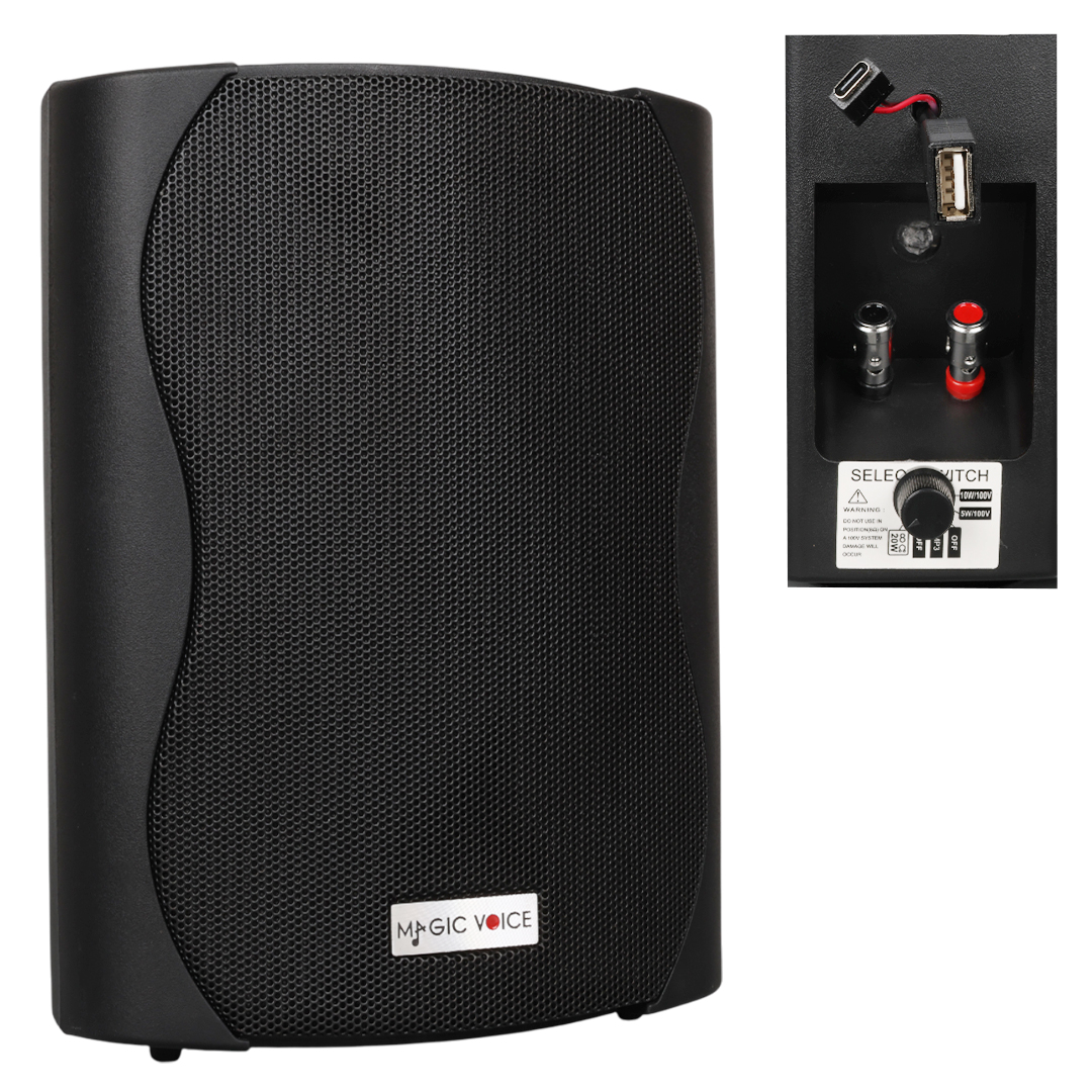 MAGICVOICE F-LHY5S 13,5 CM 5,25'' 20 WATT (MAX:180W) SİYAH TEKLİ USB'Lİ TRAFOLU SÜTUN HOPARLÖR