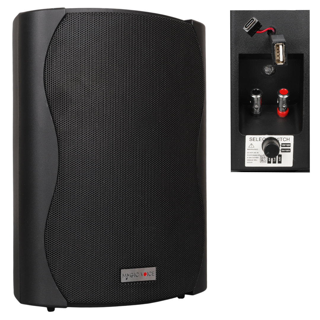 MAGICVOICE F-LHY6.5S 16 CM 6,5'' 40 WATT (MAX:200W) SİYAH TEKLİ USB'Lİ TRAFOLU SÜTUN HOPARLÖR