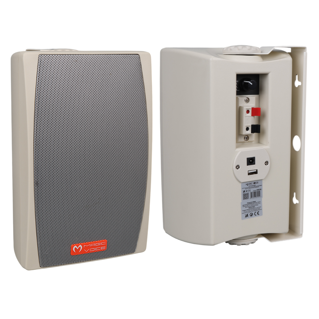 MAGICVOICE MV-24 13 CM 50 WATT KOMÜTATÖRLÜ HAT TRAFOLU BEYAZ SÜTUN HOPARLÖR (2'Lİ TAKIM)