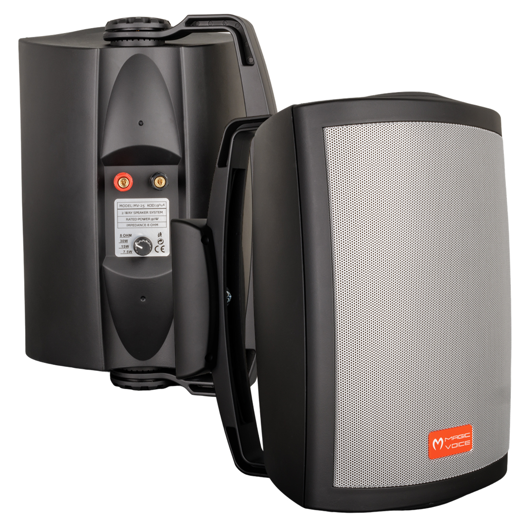 MAGICVOICE MV-25 16 CM 80 WATT 2'Lİ TAKIM SİYAH TRAFOLU SÜTUN HOPARLÖR