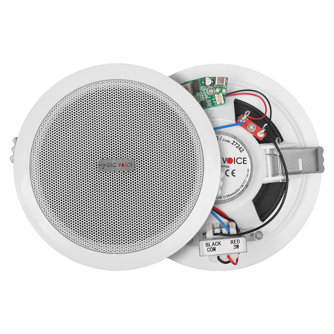 MAGICVOICE TPI-350 13,5 CM 5,25'' 6 WATT BEYAZ TEKLİ USB'Lİ TRAFOLU ALÇIPAN HOPARLÖR