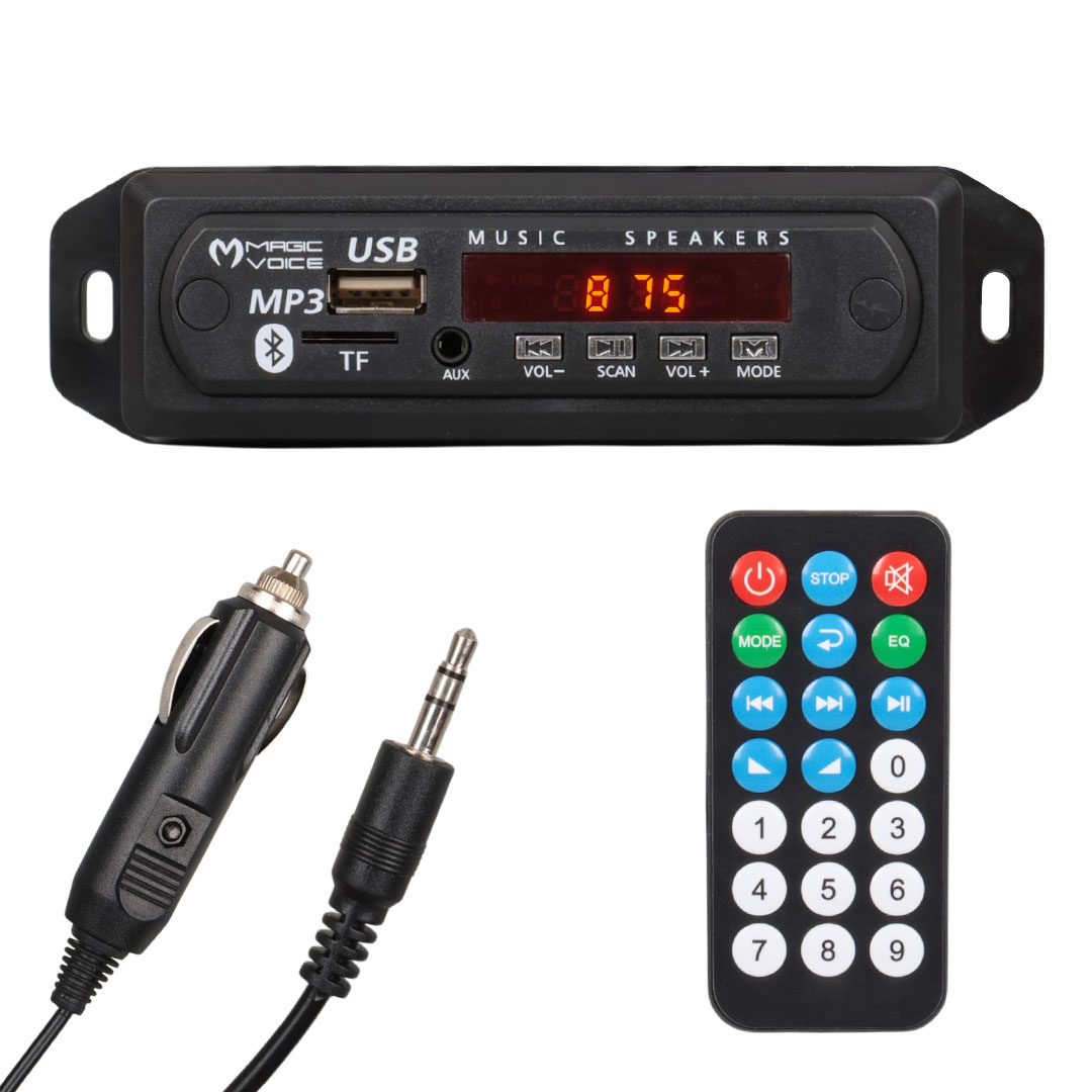 MAGICVOICE USB-400 (V20) BLUETOOTH/AUX USB/SD/MMC-MİC-KUMANDALI OTO TEYP ÇEVİRİCİ DİJİTAL PLAYER (5V/12V)