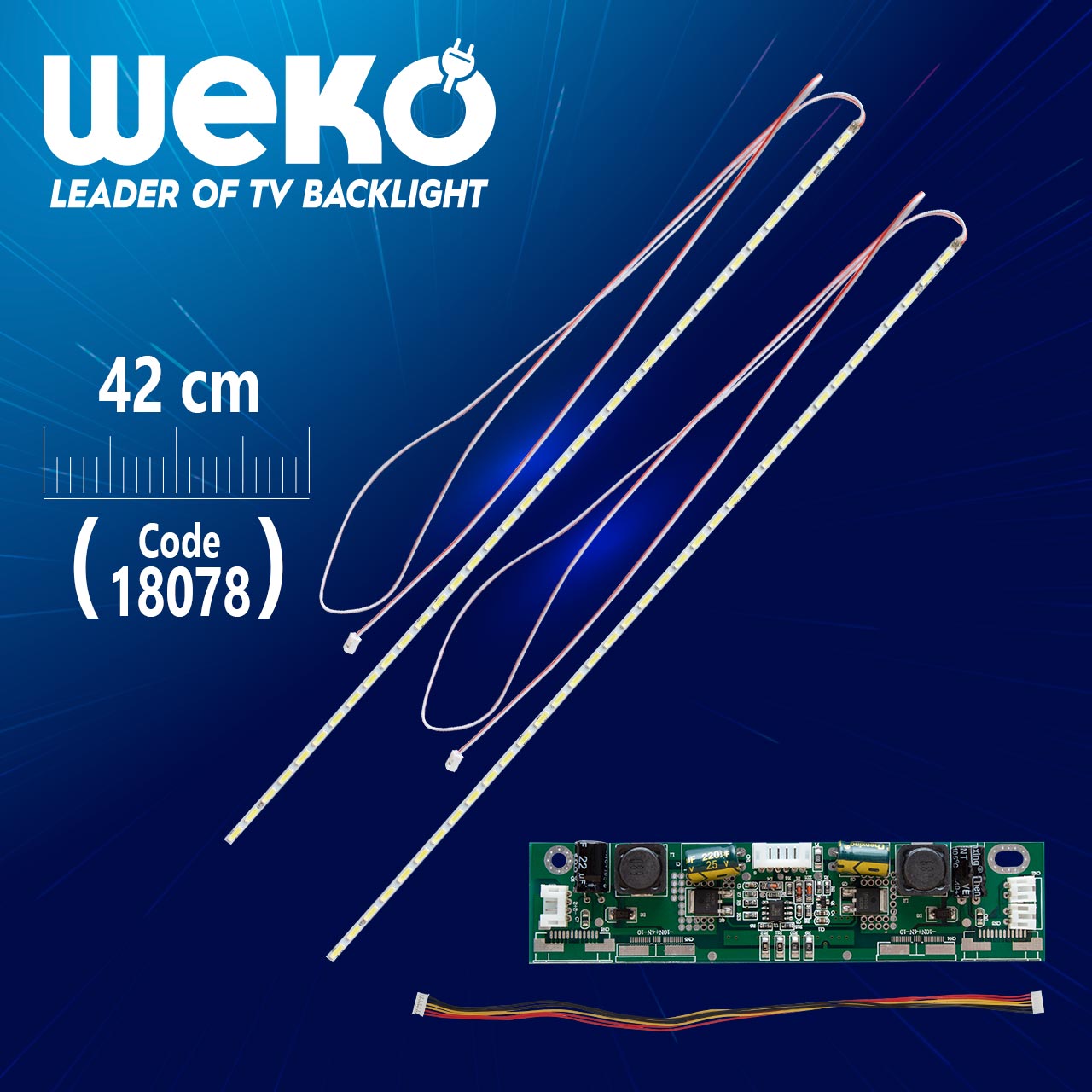 32" UNİVERSAL E-LED 60 LEDLİ (4014) 350MM 360-450MA 45-48V ÇİFT LED+SÜRÜCÜ+KABLO TAKIM