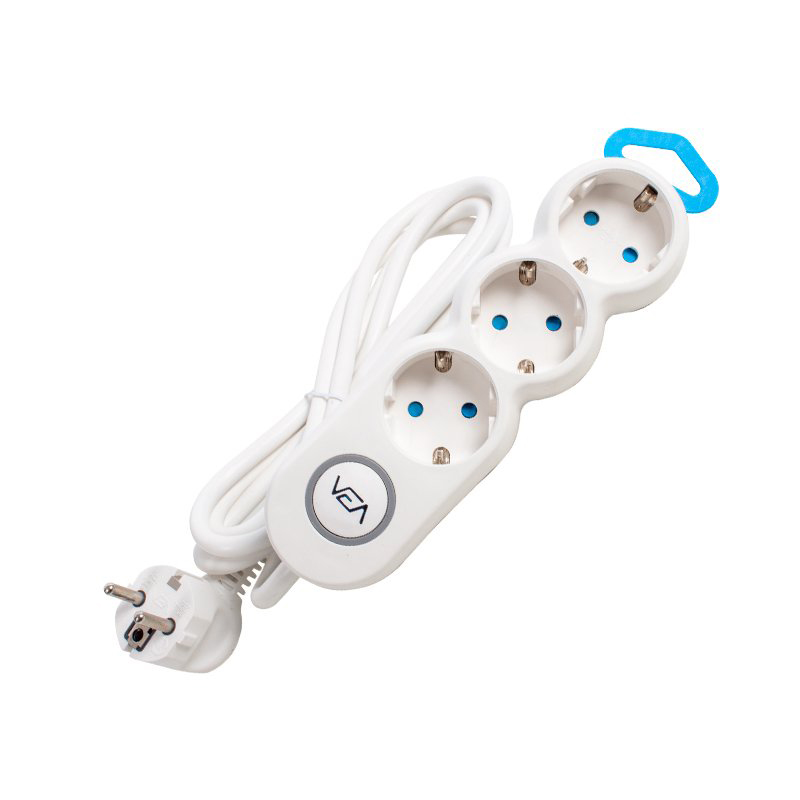 VEA VE-2S3S 3'LÜ 1.5 METRE KABLOLU ANAHTARLI GRUP PRİZ