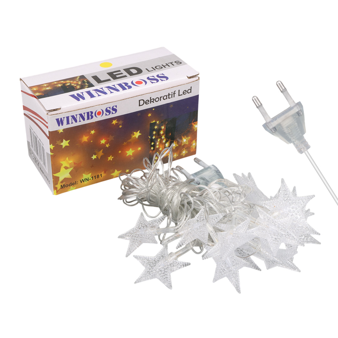 WINNBOSS WN-1181 5 METRE 20 LEDLİ YILDIZLI GÜNIŞIĞI SABİT LED DEKORATİF AYDINLATMA 5 WATT AC220V YILBAŞI IŞIĞI
