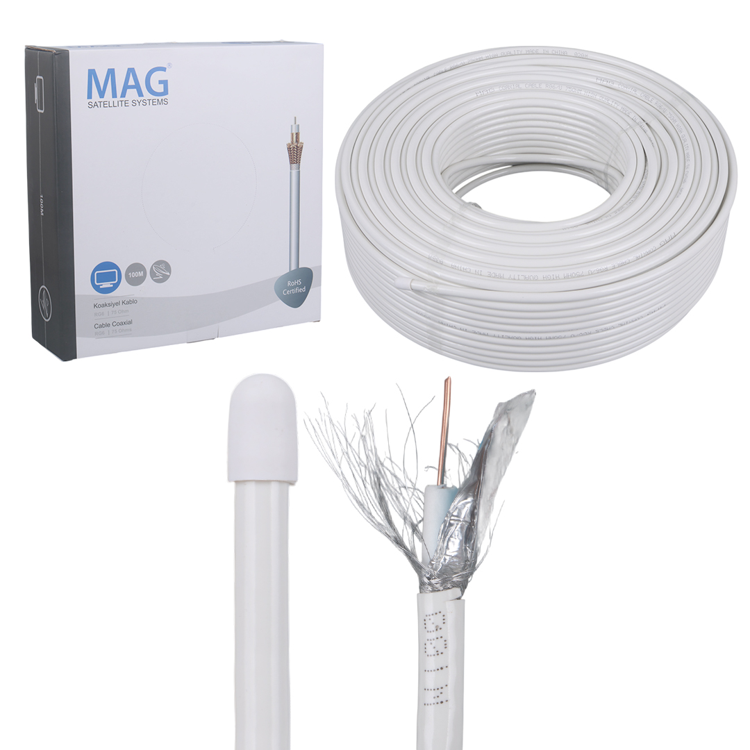 MAG PLUS RG6/U4 TRISHIELD 64 TEL ANTEN KABLOSU (100 METRE)